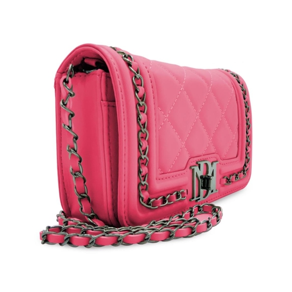 NWOT Badgley Mischka Chain Cover Crossbody Bag Hot Pink - Picture 1 of 11